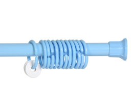 Карниз для ванной комнаты раздвижной прямой с кольцами 110-205см голубой Comfort life
 509