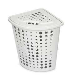 Корзина для белья пластиковая угловая 45л Молетта, светло-серый Martika С705СЕР