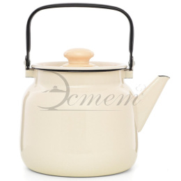 Чайник эмалированный 3,5л с подвижной металл. ручкой без декора Жемчужная Эстет ЭТ-72968