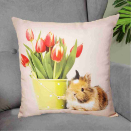 Подушка 40х40см габардин, поплин Тюльпаны ДомВелл 