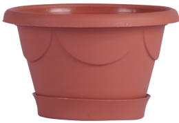 Кашпо пластиковое Верона с поддоном  1,5л d-18см h-11см терракотовый Ар-Пласт 07011