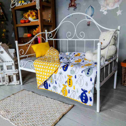 Покрывало стеганое детское 150х215см (поплин) Морской бой 28319/1 ДомВелл 