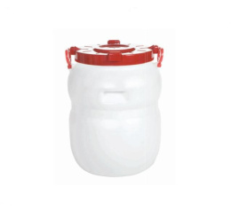 Бочка  60л пластиковая пищевая круглая, горловина d-33,6см с навесными ручками белая Радиан