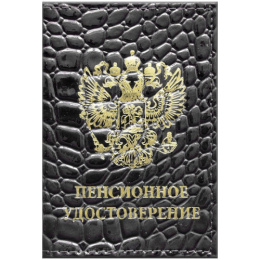 Обложка для пенсионного удостоверения, кожзам, коричневый 240446