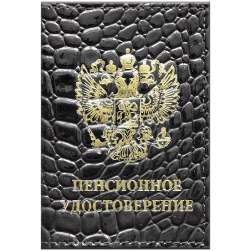 Обложка для пенсионного удостоверения, кожзам, коричневый 240446