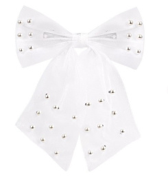 Бант для волос Monte Vita на заколке, белый, 16х14см 457120