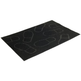 Коврик придверный резиновый Pin Mat 40х 60см Следы, черный ComeForte