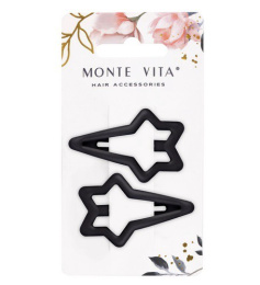Заколки для волос Monte Vita набор  2шт. клик-клак, черные soft touch, 5,5см 457081