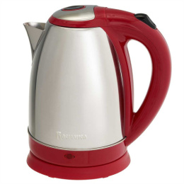 Чайник электрический 1,8л 1500Вт, нержавеющая сталь, диск, красный Василиса ВА-1021