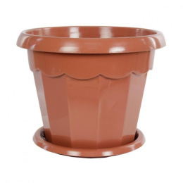 Горшок для цветов пластиковый Гармония с поддоном  4л коричневый Альтернатива М1576
