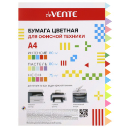 Бумага А4 Devente неон/пастель 10 цветов 75-80г 30 листов 2072259