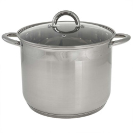 Кастрюля из нержавеющей стали 10,0л 240мм стеклянная крышка Webber BE-367/2