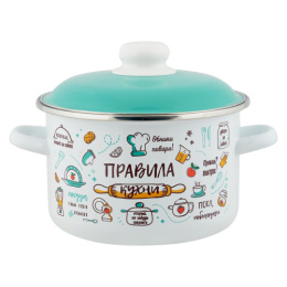 Кастрюля эмалированная Правила кухни 3,0л цилиндрическая с металл. крышкой Appetite 6RD181M