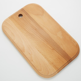 Доска разделочная деревянная бук 300х190х15мм с отверстием, Классика О-30