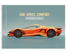 Альбом для рисования 40 листов Изящный автомобиль, гребень 40-3890