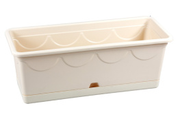 Ящик для цветов балконный (кашпо) пластиковый  61х19х17см Верона с поддоном 13л песочный Ар-Пласт 07033