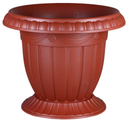 Вазон для цветов пластиковый Валенсия с подставкой 35л коричневый Ар-Пласт 07065