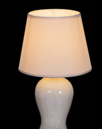 Лампа настольная с текстил. абажуром 40Вт цоколь - Е14 d-20см h-34см основание - керамика, бежевый Reluce 19001-0.7-01A