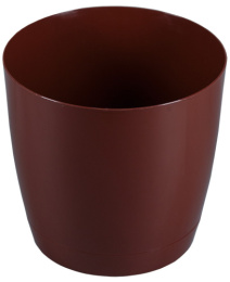 Кашпо пластиковое Крокус с поддоном 2,5л d-17см h-16,5см коричневый Ар-Пласт 07060
