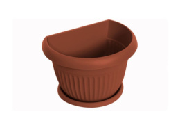 Кашпо пластиковое настенное Ливия с поддоном 3,6л d-22см h-15,4см, терракотовый Idea М3111