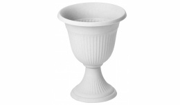 Вазон для цветов пластиковый Ливия высокий на ножке  7,1л d-30см h-38см мраморный Idea М3202