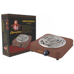 Плита электрическая настольная 1 конфорка, МА-060, спираль, коричневый Матрена 006056