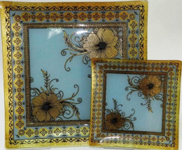 Набор тарелок стеклянных 7шт. мелкие квадратные (1шт.-300х300мм, 6шт.-180х180мм) в п/у Royal Glass 2005/04