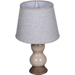 Лампа настольная с текстил. абажуром 40Вт цоколь - Е14 d-19см h-30см основание - керамика, бежевый Reluce 22016-0.7-01ZT