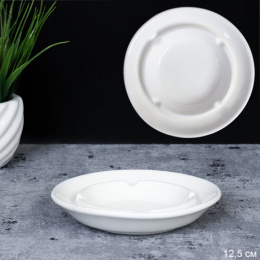 Пепельница фарфоровая круглая d-12,5см, белый 700329/713011