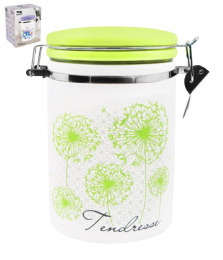 Банка для сыпучих керамическая (доломит) с клипсой  825мл Нежность, в п/у Lavenir HC810-D211