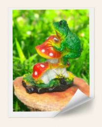 Фигурка садовая гипсовая Три мухомора с лягушкой 25х27см ГусьДекорЛюкс 3С32
