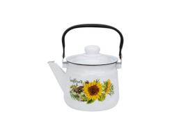 Чайник эмалированный 2,5л с подвижной металл. ручкой с декором Магн Подсолнухи Эмаль Магнитогорск 01-2711/4