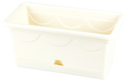 Ящик для цветов балконный (кашпо) пластиковый  31х16х15см Верона с поддоном 4,5л песочный Ар-Пласт 07031