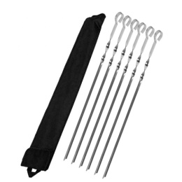Шампуры из нержавеющей стали набор 6шт. 50см (лезвие 35см), угловые, в чехле Домашний Сундук ДС-178