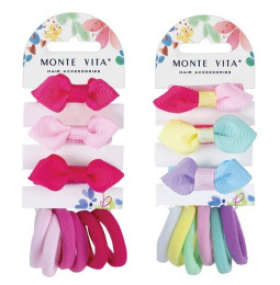 Резинки для волос Monte Vita набор   9шт. 3см/3,5см, ассорти форм, оттенки розового Medium Size 457107
