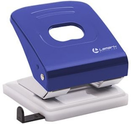 Дырокол  30 листов Lamark Metallic, с линейкой, синий 128/51201