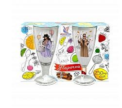 Кружки стеклянные набор 2шт. 250мл Горожанка, в ассортименте Декостек 8006/2-Д