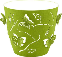 Горшок для цветов пластиковый Butterflies со вставкой 2,5л d-17,5см зеленое яблоко Plast Team PT401310050