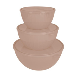 Салатники пластиковые набор 3 предмета Vanilla 5л + 2,8л + 1,7л с крышкой латте Sugar&Spice SE1871120