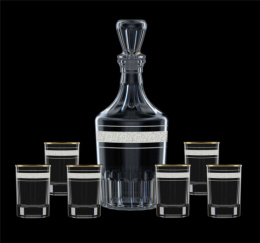 Набор стеклянный  7 предметов (графин - штоф + 6 стопок) Аскет, в п/у Декостек 1230-ГЗ4К