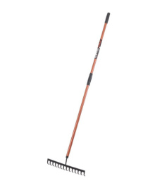 Грабли прямые 14 зубьев металлические легкие дюралевый черенок Kopper.tools ФИ.015.000