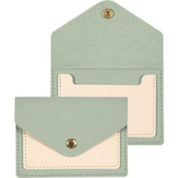 Визитница на  2 карты Devente Casual, искусственная кожа, на кнопке, мятный 1020434