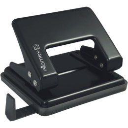 Дырокол  20 листов Attomex, металлический, с линейкой, черный 4020306