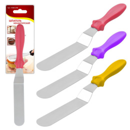 Шпатель кондитерский из нержавеющей стали пластиковая ручка 32см, в ассортименте Мультидом AN80-248