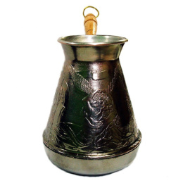 Турка медная 0,60л деревянная ручка Психея