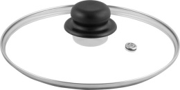 Крышка из термостойкого стекла с пароотводом d-16см, металлическим ободком, с пластиковой ручкой Appetite ZHI16GP