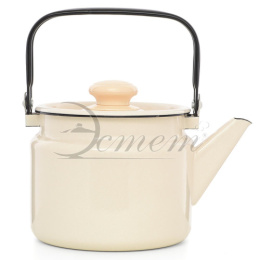 Чайник эмалированный 2,0л с подвижной металл. ручкой без декора Жемчужная Эстет ЭТ-72967