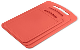 Доски разделочные пластиковые набор 3шт. с прорезной ручкой, цвет в ассортименте Martika С55