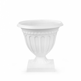 Вазон для цветов пластиковый Олимпия на ножке  9л d-33,5см h-34,5см белый Альтернатива М9032