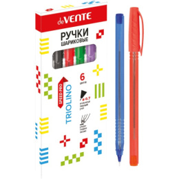 Ручки шариковые набор  6 цветов Devente Triolino Translucent серия Speed PR 5073109